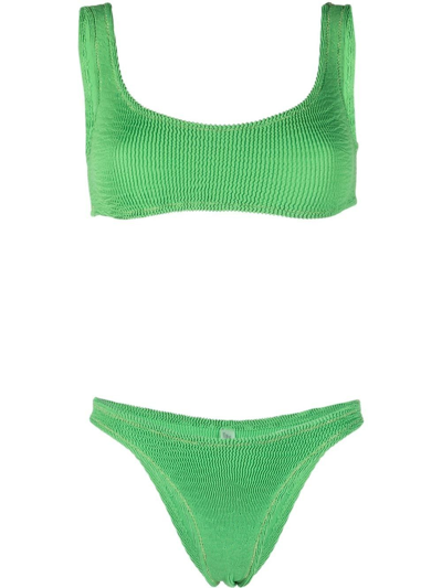 Reina Olga Ginny Scrunch Bikini Set In Green