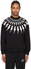 Neil Barrett Thunderbolt Print Sweatshirt In Black