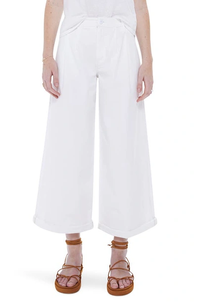 Mother The Pouty Prep Crop Cuff Breaking Waves Pants In White