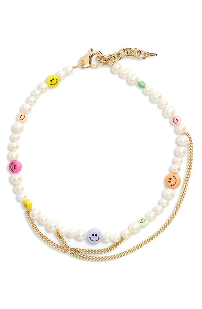 Martha Calvo Smile Like You Mean It Freshwater Pearl & Chain Necklace