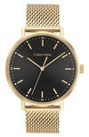 Calvin Klein Gold-tone Mesh Bracelet Watch 42mm In Black