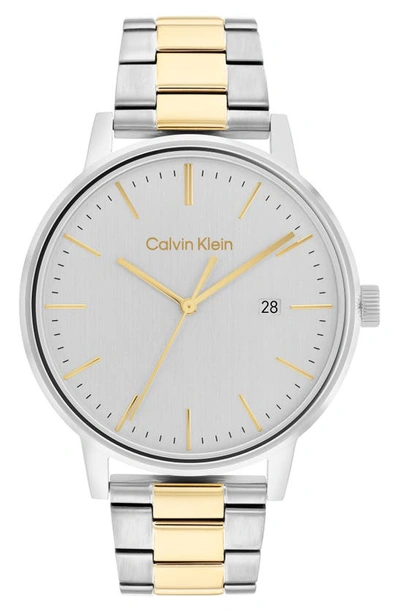 Calvin Klein Two-tone Stainless Steel Bracelet Watch 43mm Women's Shoes In Two Tone