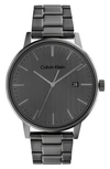 Calvin Klein Gray Stainless Steel Bracelet Watch 43mm Women's Shoes In Grey