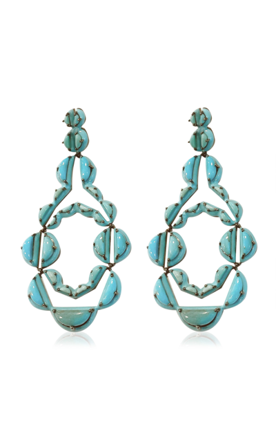 Nak Armstrong Nakard Vienna Sterling Silver Turquoise Earrings In Blue