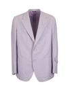 Fendi Single-breasted Linen Jacket With Embroidered Logo Lettering In Lilac