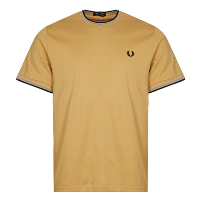 Fred Perry Short Sleeved Twin Tipped T-shirt - Desert In Neutral