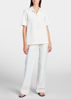 The Row Shanon Flat-front Straight Pants In Ivory