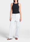 The Row Frankie Rib Organic Cotton Tank Top In Black