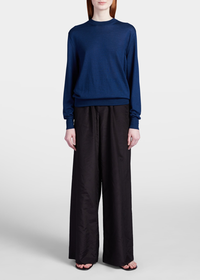 The Row Cashmere-silk Islington Sweater In Teal