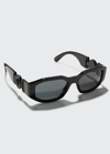 Versace Black Medusa Biggie Sunglasses In Dark Grey