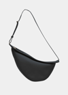 The Row Large Slouchy Banana Bag In Luxe Grain Leather In Blpl Black Pld