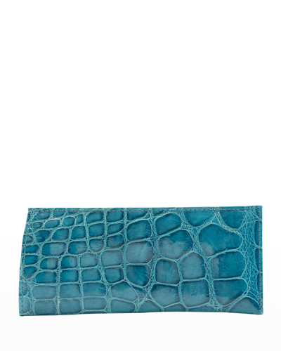 Abas Classic Alligator Eyewear Case In Turquoise