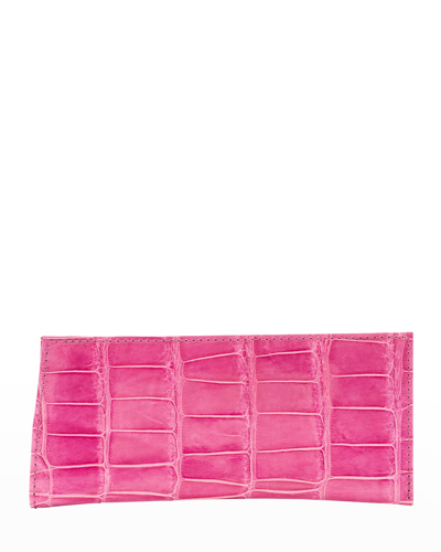 Abas Classic Alligator Eyewear Case In Pure Pink