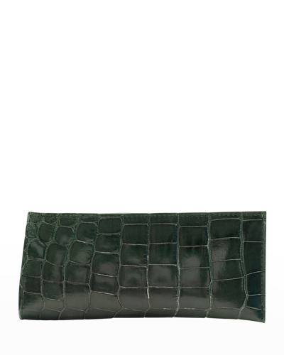 Abas Classic Alligator Eyewear Case In Evergreen