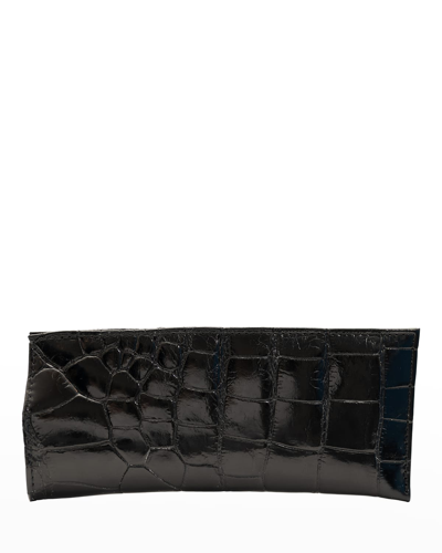 Abas Classic Alligator Eyewear Case In Black