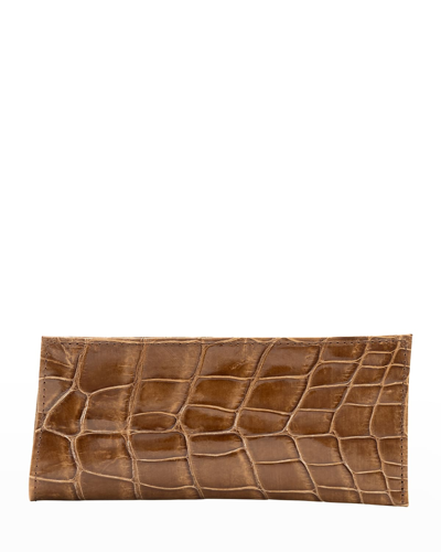 Abas Classic Alligator Eyewear Case In Cognac