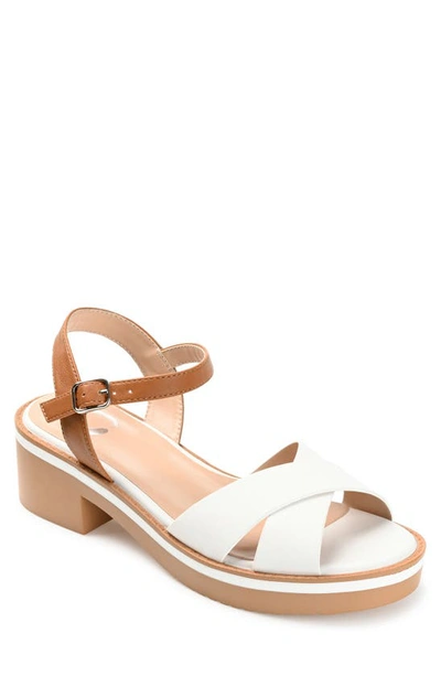 Journee Collection Hilaree Block Heel Sandal In White
