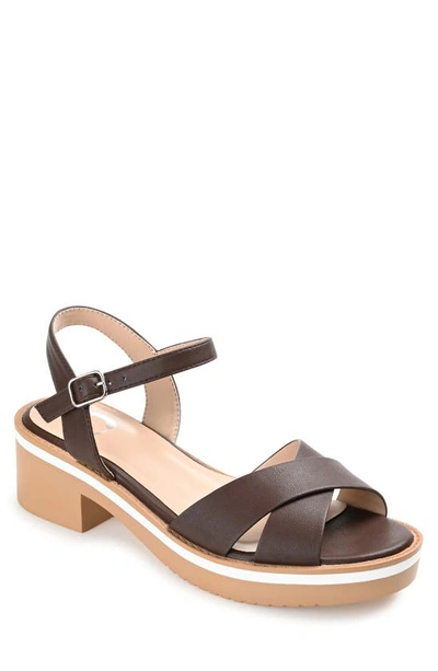Journee Collection Hilaree Block Heel Sandal In Brown