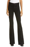 Veronica Beard Beverly High Waist Skinny Flare Leg Jeans In Onyx