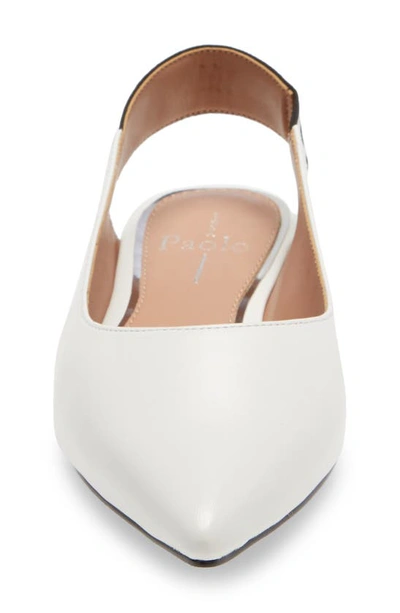 Linea Paolo Delilah Slingback Flat In Eggshell Leather