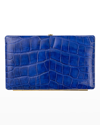 Abas Cache Frame Alligator Wallet In Electric Blue