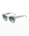 Isabel Marant Round Acetate & Metal Sunglasses In Marble Gr