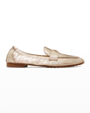 Tory Burch Metallic Medallion Ballet Loafers In Spark Gold