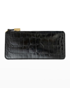 Abas Zip Alligator Continental Wallet In Black