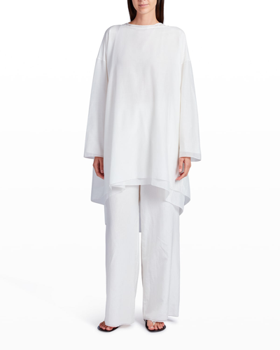The Row Pamul Oversized Voile Top In Natural White