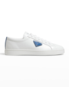 Prada Lane Bicolor Logo Sneakers In Biancocobalto