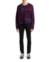 Valentino Camouflage Jacquard Cotton & Virgin Wool Sweater In Purple