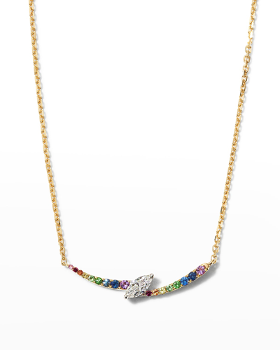 Frederic Sage 18k Yellow Gold Diamond & Gemstone Pendant Necklace