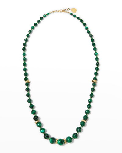 Devon Leigh Cascading Malachite Necklace In Green