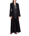 The Row Keanu Satin-trimmed Pleated Silk And Wool-blend Crepe Coat In Black