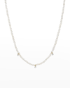 Zoe Lev Jewelry Pearl Strand With Diamond Bezel Necklace
