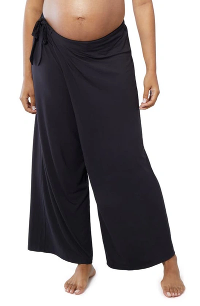 Ingrid And Isabel Maternity Wrap Pants In Black