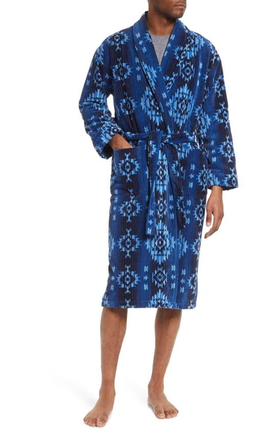 Majestic Gifted Cotton Terry Velour Robe In Blue