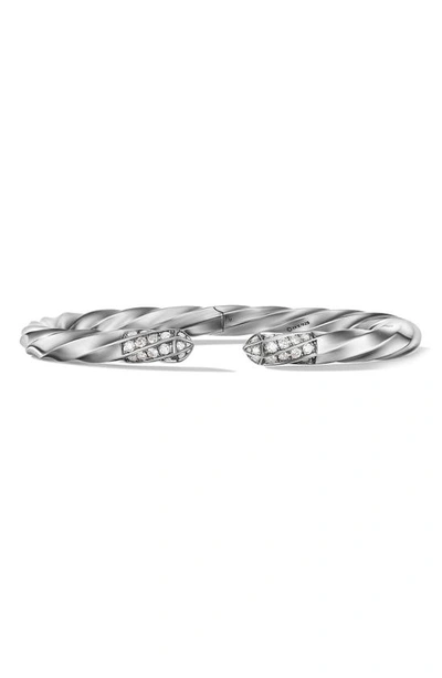 David Yurman Women's Cable Edge Bracelet In Sterling Silver With Pavé Diamonds
