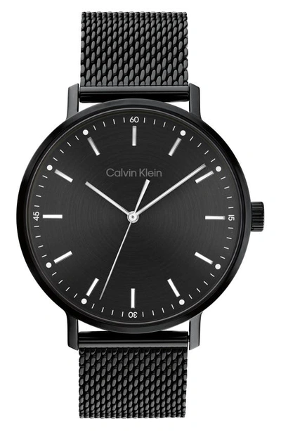 Calvin Klein Black Stainless Steel Mesh Bracelet Watch 42mm