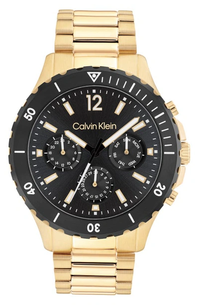 Calvin Klein Gold-tone Bracelet Watch 44mm In Black Gp