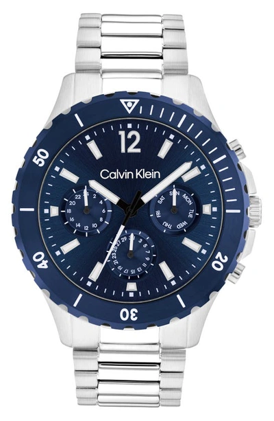 Calvin Klein Stainless Steel Bracelet Watch 44mm In Blue