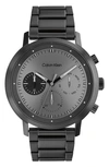 Calvin Klein Black Stainless Steel Bracelet Watch 44mm In Grey