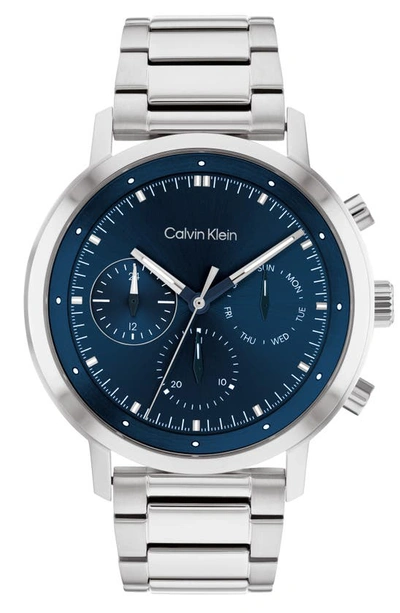 Calvin Klein Stainless Steel Bracelet Watch 44mm In Blue