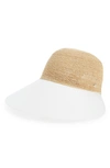Helen Kaminski Raffia & Cotton Baseball Cap In Natural/ Off White