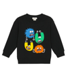 Stella Mccartney Kids Black Sweatshirt With Multicolored Graphic Print In Nero