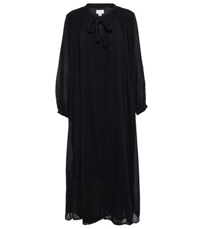 Velvet Frankie Cotton Gauze Maxi Dress In Black
