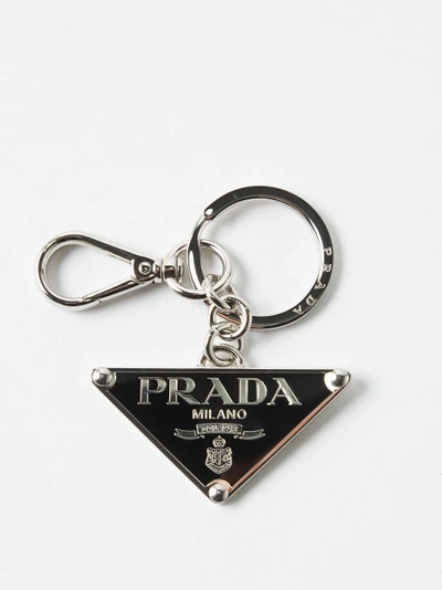 Prada Triangle-logo Metal Keyring