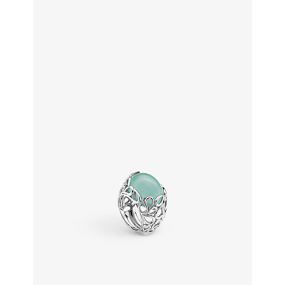 Bucherer Fine Jewellery Lacrima 18ct White-gold And 0.2ct Cabochon-cut Chalcedony Ring In White Gold