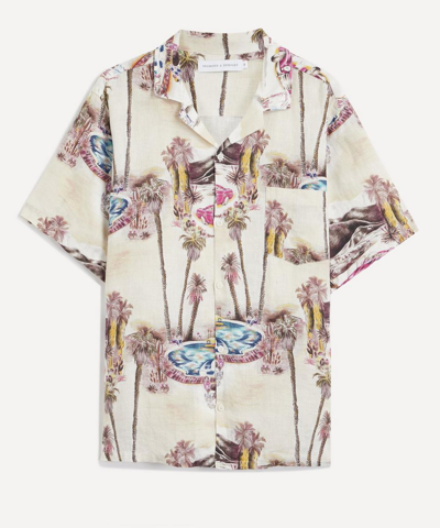 Desmond & Dempsey The Good Life Cuban Pyjama Shirt In Cream