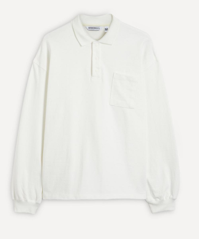 Uniform Bridge Collared Long Sleeved Polo T-shirt In Off White